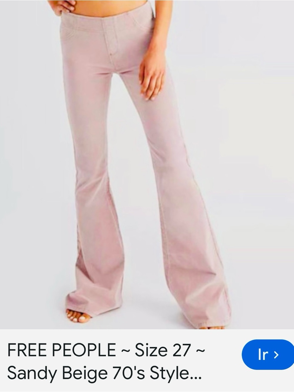 Free People Sandy Blush Wide-Leg Flare Jeans